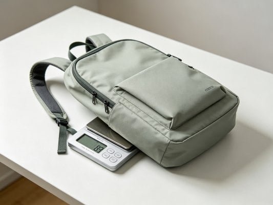 Ultra lightweight ripstop nylon recycled polyester backpack fabric swatches and finished lightweight daily backpack