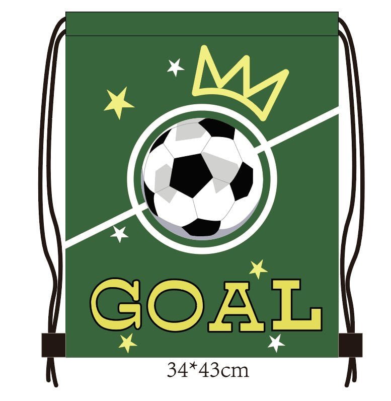 heat transfer star soccer logo promotional drawstring backpack bulk order
