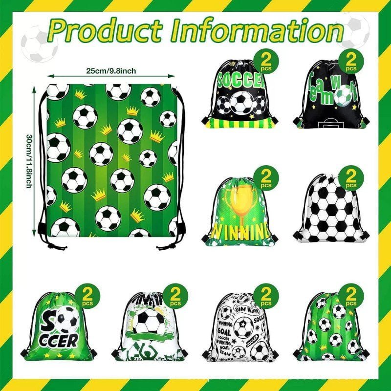bulk star soccer graphic promotional drawstring backpacks for event