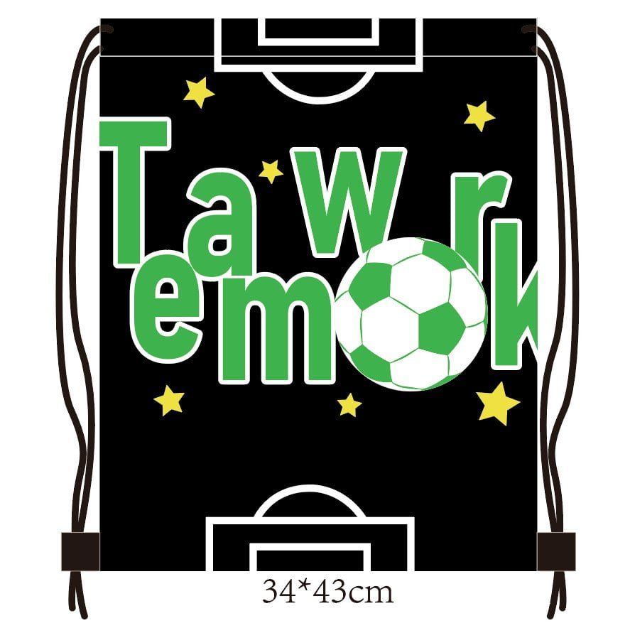custom star football print promotional drawstring backpack for soccer club fan shop retail