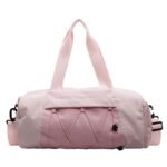 Custom embroidered logo fitness duffle bag with shoe compartment wet dry separation