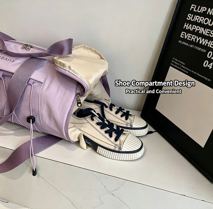 Large capacity dry‑wet separation sports bag with ventilated shoe compartment