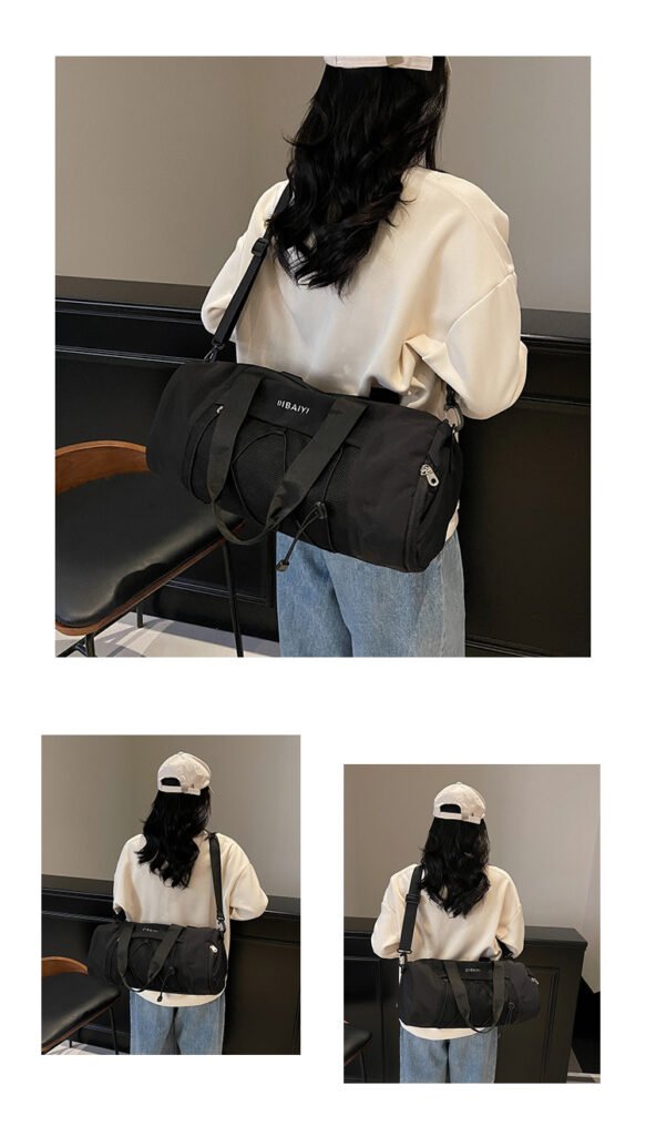 ODM sports duffle bag with shoe compartment and wet dry separation custom logo