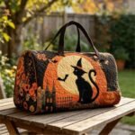 Polyester quilted women Halloween duffle bag with shoe compartment