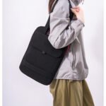 black Office commuter laptop tote bag bulk for company giveaway