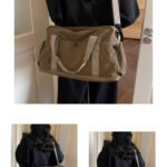 Durable woven plaid print multi‑compartment overnight travel bag