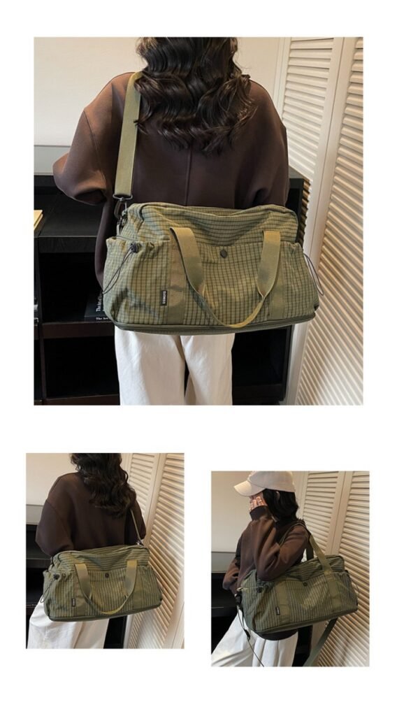 Wholesale checkered multi‑functional duffle travel bag custom branding