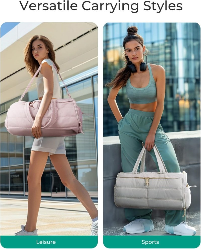 bulk order quilted puffer gym duffle bag