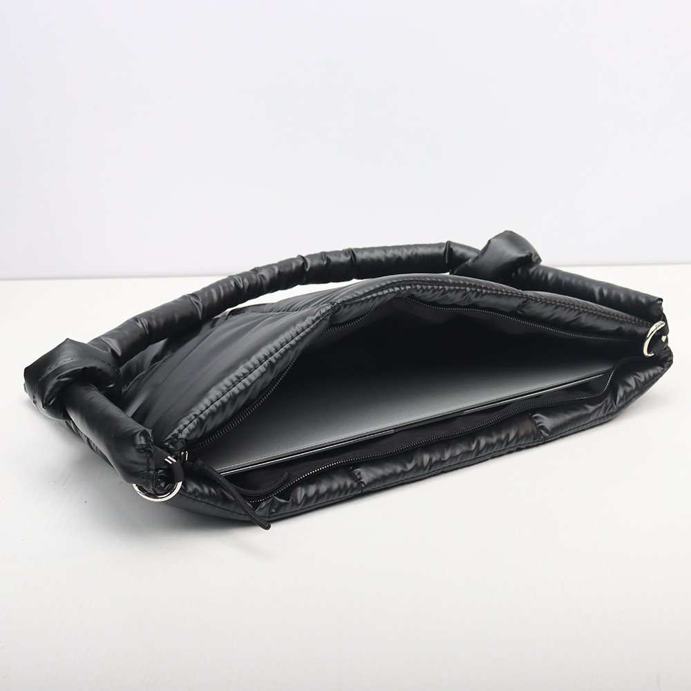 black Bulk quilted puffy laptop sleeve for resale