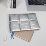 Promotional puffy laptop sleeve with printed logo