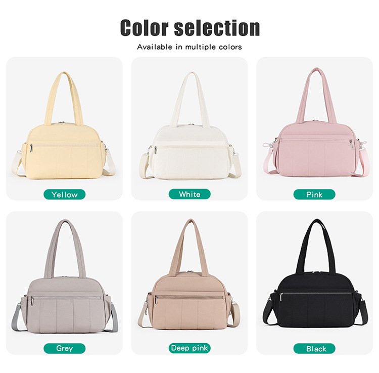 Multicolored boutique retail stock puffer women fitness tote bag bulk