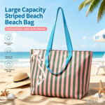 bulk PVC striped pvc beach tote bags for retail