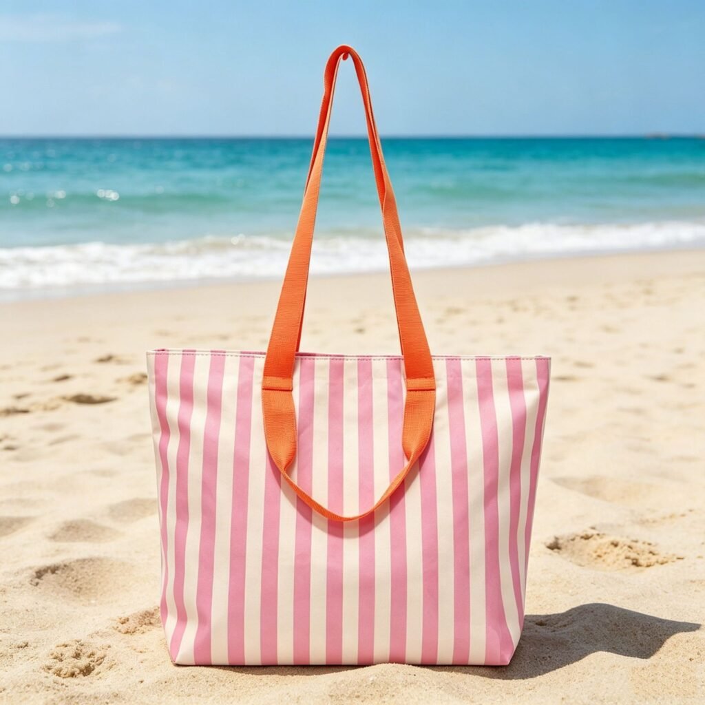 promotional PVC striped pvc beach tote bags for giveaway