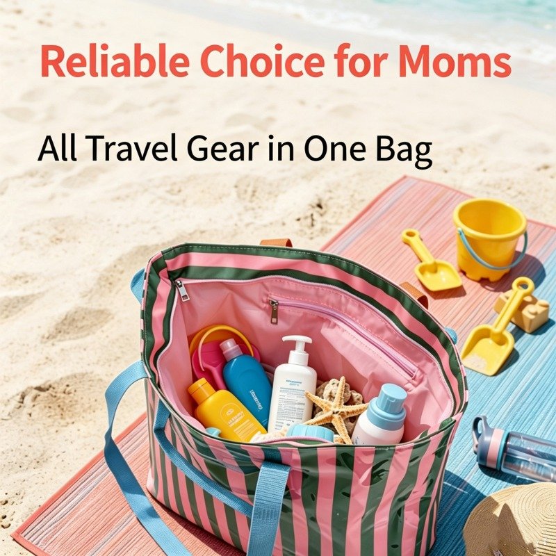 OEM PVC striped tote beach bag manufacturer